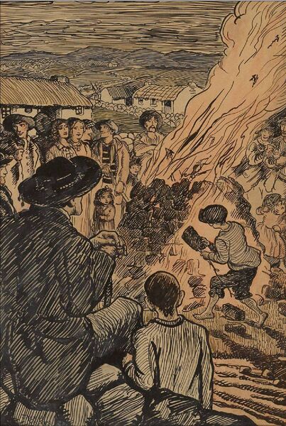 A depiction of Midsummer festivities in Belmullet in June 1905, painted by Jack B Yeats.