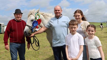 Local Notes: Stephen Reilly and family with the Reserve Champion Connemara of the Day at Erris Show.