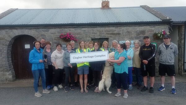 Tuesday evening walkers at the Clogher Heritage Complex pictured with Ella McSweeney of RTE. 