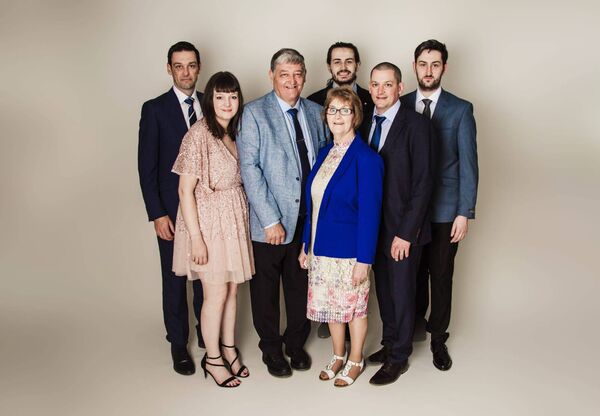 Michael and Noreen Derrig pictured with their five children Kevin, Brian, Catherine, Stephen and Cathal.