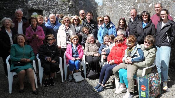 The Cassidy and Hurley families and their extended families in the ruins of Urlaur Abbey during the recent Urlaur Pattern. Pic James Hunt Photography. 