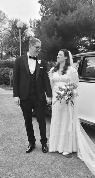 Tom and Aislinn on their wedding day. Tom and Aislinn on their wedding day.