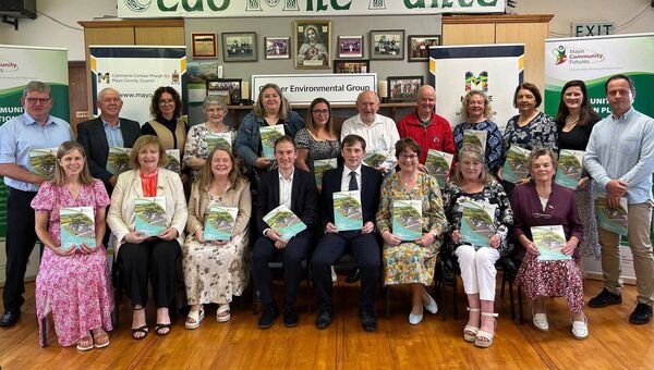 Clogher Community Futures Community Group pictured at their recent launch with Minister Alan Dillon.