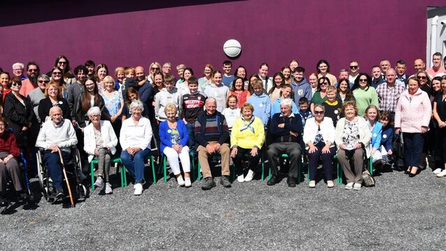 <p>Descendants of Owen McDonagh and Nora Morris met in Swinford over the weekend of August 8 to 10 for the Big Mac Reunion. As part of the weekend Mass was celebrated in Midfield School on Saturday, August 9, followed by a screening of Breege Rowley’s documentary 'All Our Yesterday's'. Photo credit Michael Maye. </p>