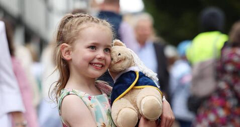 Local Notes: Maisie Farrell, Killala enjoying Ladies Day at the RDS Dublin Horse Show with her teddy pony Lippy.