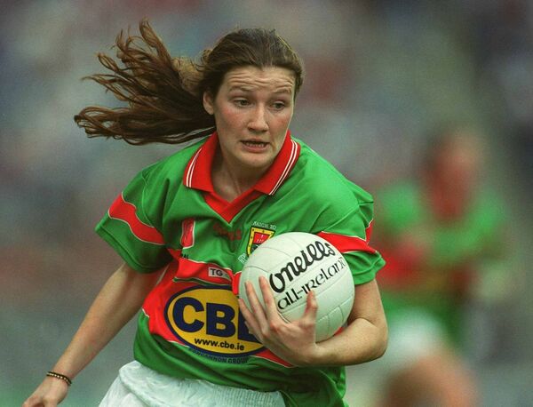 Marcella Heffernan of Mayo during the 2002 All-Ireland Senior Ladies Football Championship Final match between Monaghan and Mayo at Croke Park in Dublin. Marcella Heffernan of Mayo during the 2002 All-Ireland Senior Ladies Football Championship Final match between Monaghan and Mayo at Croke Park in Dublin.