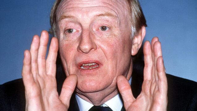 <p>The then European Union Reform Commissioner Neil Kinnock gestures during a press conference at Rome's European Commission headquarters in 2000.	 Picture: AP Photo/Cesare Scaramuzzino</p>