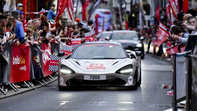 <p>The Cannonball supercar event arriving to Sligo in 2022. Picture: Kasia Farat</p>