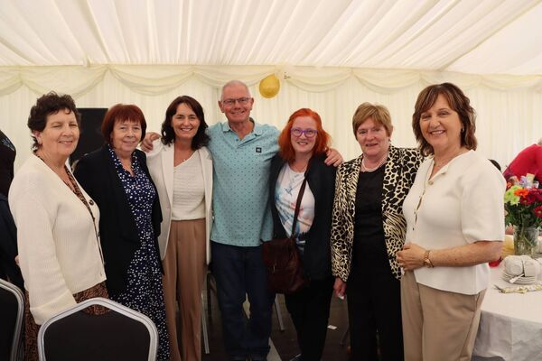 Enjoying the recent Aras Deirbhle 50th anniversary celebration was, from left: Caít McGuire, Geraldine Padden, Lena Hurst, Dennis Fadden, Mary Brannon, Mary Redmond and Kathleen Lally. Enjoying the recent Aras Deirbhle 50th anniversary celebration was, from left: Caít McGuire, Geraldine Padden, Lena Hurst, Dennis Fadden, Mary Brannon, Mary Redmond and Kathleen Lally.