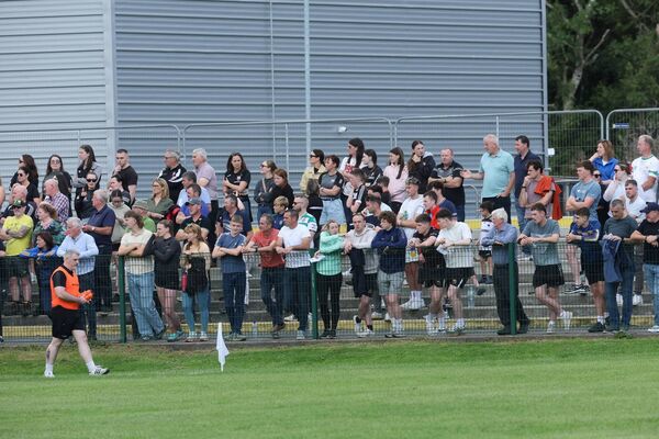 A section of the crowd in McGovern Park watches on. 