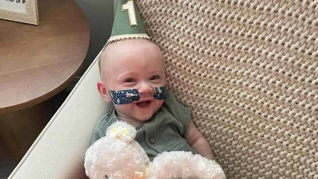 <p>Nash Keen celebrating his first birthday last July.</p>