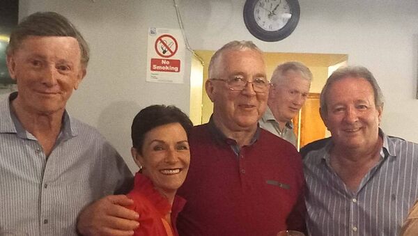 Tom Brett, Ann and Tom Cassidy and Thomas Horkan the recent Lecarrow NS mini get-together which took place at McLoughlin's Bar, Barrack Street, Charlestown recently.