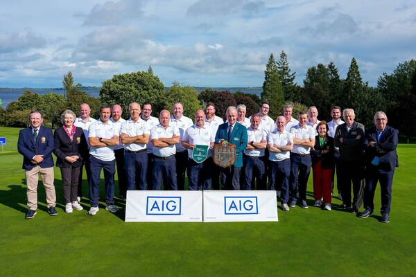 The Claremorris team pictured after their win against Cushendall at Saturday's AIG All-Ireland Inter-Club Finals which were held in Athlone Golf Club. Claremorris won the Pierce Purcell Shield. Picture: INPHO/James Lawlor The Claremorris team pictured after their win against Cushendall at Saturday's AIG All-Ireland Inter-Club Finals which were held in Athlone Golf Club. Claremorris won the Pierce Purcell Shield. Picture: INPHO/James Lawlor