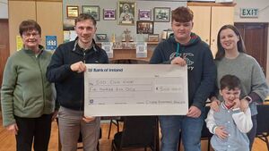 Local Notes: Clogher 500 club present cheque to family of Kieran McDonagh.