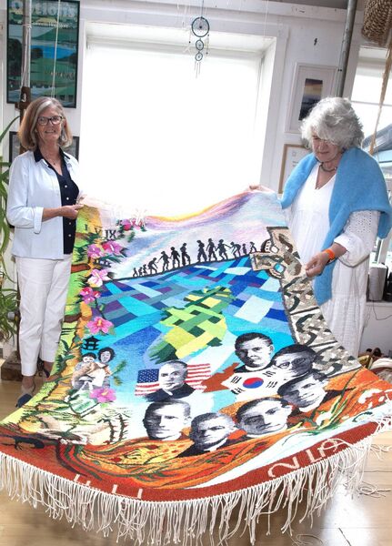 o commemorate the 75th anniversary of the deaths of these seven martyrs, Jacqueline née Creaven d Towey, a relative of Korean Martyr Fr. Frank Canavan from Headford, commissioned a commemorative tapestry, titled Woven into Memory. The tapestry was designed and handcrafted by Frances Crowe, a Tulsk-based Visual Artist. Following a blessing by Fr. Ray Flaherty, the Parish Priest of Headford, on August 4th, the tapestry began its journey through the home parishes of several of the martyrs. Jacqueline will present the tapestry to the people of South Korea via the Irish Embassy in Seoul, in collaboration with the Columban Missionary Fathers, in December to coincide with the death of Fr. Frank Canavan..Brian Farrell