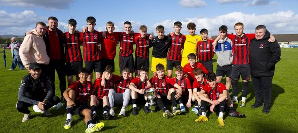 The victorious Westport United side with the Quigley Cup. Picture: John Corless