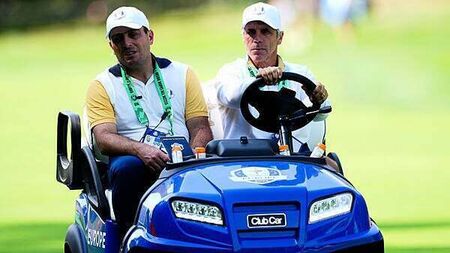 Gianfranco Zola at the wheel for Europe’s Ryder Cup team in New York