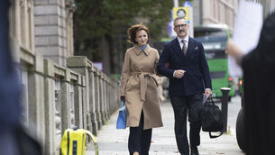 <p>Maria Steen is pictured with her husband Neil outside Dáil Éireann last Wednesday after she failed to get the required number of votes to meet the quota to run as a candidate for the President of Ireland. 	Picture: Sam Boal/Collins Photos </p>