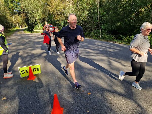  Runners Jackie and Bridie Heneghan, Ballintubber, and in background Joanne Grehan, Mayo County Council, and Christine Gibbons, Tourmakeady.