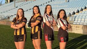 <p>Mayo LGFA held a ‘Captains’ Call’ at Hastings Insurance MacHale Park last Sunday evening. From left, Parke-Keelogues-Crimlin vice-captain Megan Davitt, captain Emma Walsh, Swinford-Killasser vice-captain Anna Tierney and captain Niamh Casey.</p>
