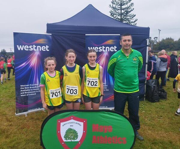 Members of Aughagower AC who travelled to Swinford the Mayo Even Ages Cross Country Championships.