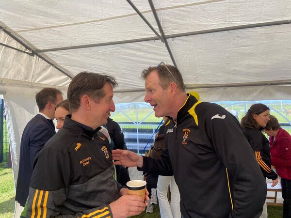 Francis McDonnell and Sean Donohue enjoying a chat on a glorious day for Parke-Keelogues-Crimlin GAA. Francis McDonnell and Sean Donohue enjoying a chat on a glorious day for Parke-Keelogues-Crimlin GAA.