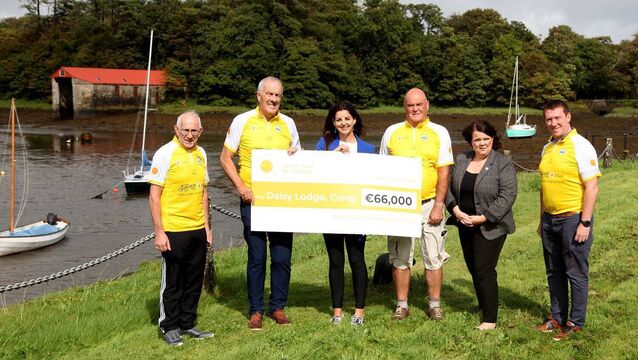 Members of the New Beginnings Cycling Club are pictured presenting the cheque to Cancer Fund for Children, from left: Seamus Moylette, chairperson, Islandeady Cycling Club; Ollie Brogan, New Beginnings Cycling Club chairperson; Bernadette McGarvey, Cancer Fund for Children Partnership and Philanthropy Manager; Tom McNamara, New Beginnings Cycling Club Committee; Mairead Geehan, Cancer Fund for Children Partnership and Philanthropy Executive; Stephen Lavelle, Islandeady Cycling Club and New Beginnings Committee. Picture: Trish Forde <p>Members of the New Beginnings Cycling Club are pictured presenting the cheque to Cancer Fund for Children, from left: Seamus Moylette, chairperson, Islandeady Cycling Club; Ollie Brogan, New Beginnings Cycling Club chairperson; Bernadette McGarvey, Cancer Fund for Children Partnership and Philanthropy Manager; Tom McNamara, New Beginnings Cycling Club Committee; Mairead Geehan, Cancer Fund for Children Partnership and Philanthropy Executive; Stephen Lavelle, Islandeady Cycling Club and New Beginnings Committee. Picture: Trish Forde</p>