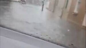 WATCH: Ballina road flooded like a lake as Storm Amy batters Mayo