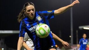 <p>Former Kiltimagh Knock United player Roisín Molloy in action for Athlone Town against Cork City in the SSE Airtricity Women's Premier Division recently. Picture: INPHO/Tom O’Hanlon</p>