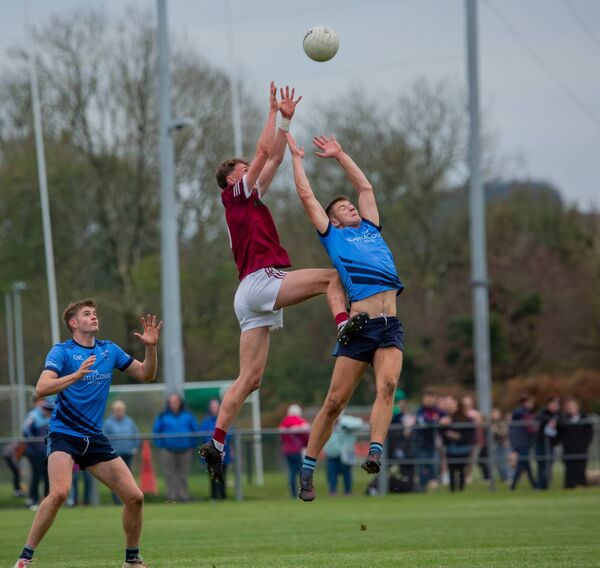 Kobe McDonald soars high to fetch the ball for Crossmolina Deel Rovers in a performance that saw the 17-year-old score ten points. Picture: Kim Robertson/Westport GAA Kobe McDonald soars high to fetch the ball for Crossmolina Deel Rovers in a performance that saw the 17-year-old score ten points. Picture: Kim Robertson/Westport GAA