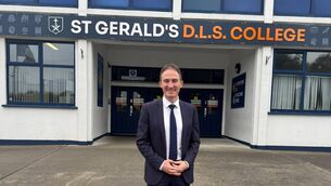 <p>Caption: Minister of State, Alan Dillon TD pictured at St. Gerald’s College, Castlebar, where construction will begin on a major extension in the coming weeks.</p>