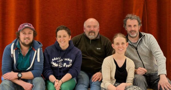 The cast of 'In The Shadow Of The Glen', from left: Ronan Barrett, Doireann Markham, Tom Tuffy, Alannah Ní Mhíocan, Frank Barret. The cast of 'In The Shadow Of The Glen', from left: Ronan Barrett, Doireann Markham, Tom Tuffy, Alannah Ní Mhíocan, Frank Barret.