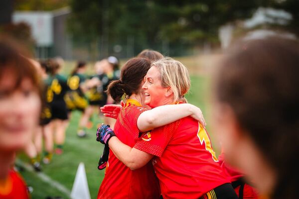 Castlebar Mitchels in joyous mood after one of their matches at the Gaelic Mothers and Others Blitz in New York. Castlebar Mitchels in joyous mood after one of their matches at the Gaelic Mothers and Others Blitz in New York.