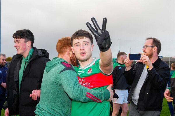Ciaran Boland signals Ballina's third consecutive Mayo SFC title win.	Picture: INPHO/James Lawlor Ciaran Boland signals Ballina's third consecutive Mayo SFC title win.	Picture: INPHO/James Lawlor