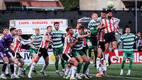 Derry City beat Shamrock Rovers to put title celebrations on hold for Dublin side Derry City beat Shamrock Rovers to put title celebrations on hold for Dublin side