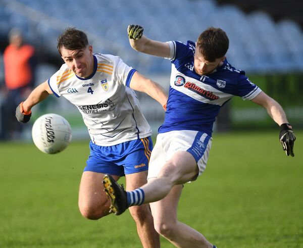 Kiltimagh’s Conor Mallee scores a point early in the second half of the Mayo GAA Treanlaur Catering Junior A Football Championship final at Hastings Insurance MacHale Park last Sunday. Picture: David Farrell Photography