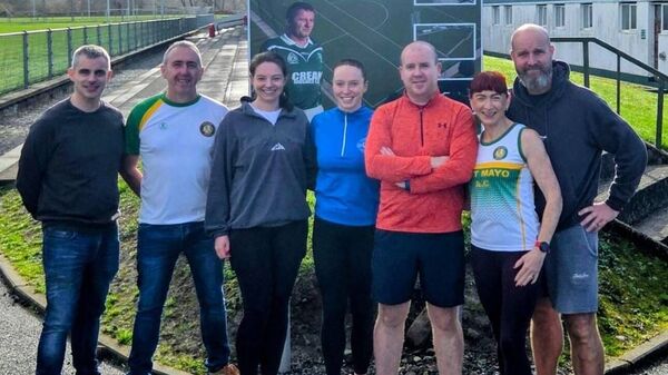 The magnificent seven from Charlestown who competed in and completed the Dublin City Marathon on Sunday, October 26 last. All are members of the local East Mayo Athletics Club. The magnificent seven from Charlestown who competed in and completed the Dublin City Marathon on Sunday, October 26 last. All are members of the local East Mayo Athletics Club.