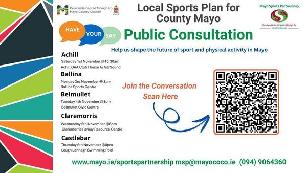 Help shape the future of sport and physical activity in Mayo