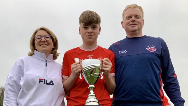 Mags, Sean and Micheal Prendergast enjoying the moment after Ballintubber U15 team defeated Castlebar Mitchels in the Division 1 league final in Bekan. Picture by Tom Quinn. Mags, Sean and Micheal Prendergast enjoying the moment after Ballintubber U15 team defeated Castlebar Mitchels in the Division 1 league final in Bekan. Picture by Tom Quinn.
