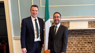 <p>The new Clerk of Seanad Eireann, Martin Hughes (right), with Senator Mark Duffy. </p> <p>The new Clerk of Seanad Eireann, Martin Hughes (right), with Senator Mark Duffy. </p>