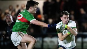 <p>Niall Feeney of Ballina Stephenites looks to tackle Joe McGill of North London Shamrocks in their meeting at the Connacht GAA Centre of Excellence last Saturday. Picture: INPHO/Evan Logan</p> <p>Niall Feeney of Ballina Stephenites looks to tackle Joe McGill of North London Shamrocks in their meeting at the Connacht GAA Centre of Excellence last Saturday. Picture: INPHO/Evan Logan</p>