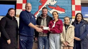 <p>Congratulations to Rose Doherty who recently won the Belmullet GAA club lotto jackpot of €15,800. Rose is pictured with her family receiving her cheque from club chairman Willie Sullivan and club officers.</p> <p>Congratulations to Rose Doherty who recently won the Belmullet GAA club lotto jackpot of €15,800. Rose is pictured with her family receiving her cheque from club chairman Willie Sullivan and club officers.</p>