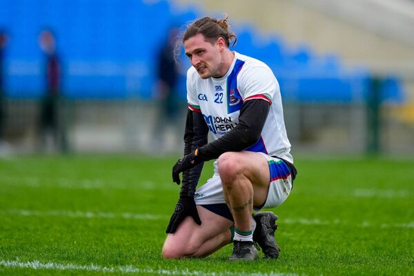Padraig O'Hora kneels in dejection after Ballina's defeat to St Brigid's in last Sunday's AIB Connacht Club SFC semi-final.	Picture: INPHO/James Lawlor