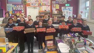 <p>Pupils of Logboy National School with their boxes for the Christmas Shoebox Appeal run by Team Hope, a charity that sends gifts to children in underprivileged communities around the world.</p> <p>Pupils of Logboy National School with their boxes for the Christmas Shoebox Appeal run by Team Hope, a charity that sends gifts to children in underprivileged communities around the world.</p>
