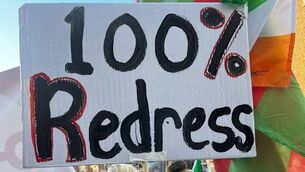 <p>Mayo homeowners impacted by pyrite led a protest at the Dail. Photo: Mayo Pyrite Action Group.</p> <p>Mayo homeowners impacted by pyrite led a protest at the Dail. Photo: Mayo Pyrite Action Group.</p>