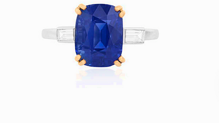 Very rare Kashmir sapphire ring up for auction