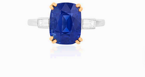 Very rare Kashmir sapphire ring up for auction