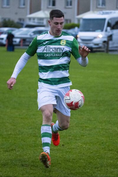 Castlebar Celtic's Davitt Neary on the ball. Castlebar Celtic's Davitt Neary on the ball.