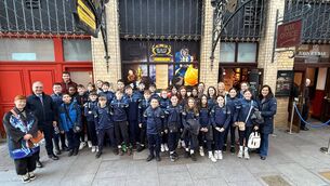 <p>Minister for Rural and Community Development and the Gaeltacht, Dara Calleary, was delighted to meet the 6th class pupils of Rehins National School after they had enjoyed a trip to The Gaiety Theatre on Tuesday. </p>