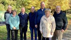 Local Notes: Enjoying the autumnal spendour of Moorehall forest at the launch of the Master Plan for Moorehall and Environs.
